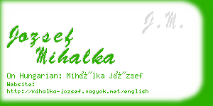 jozsef mihalka business card